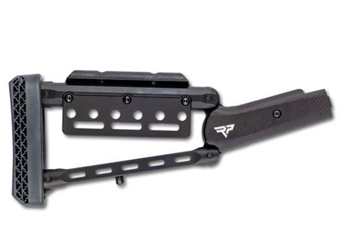 GForce Hugtek Lever Stock musta on kevyt ja kestävä 6061-alumiinista valmistettu varasto, joka tarjoaa mukautettavan poskipakan ja optimaalisen palautteen.